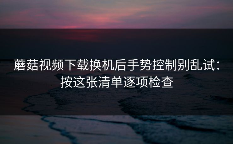 蘑菇视频下载换机后手势控制别乱试：按这张清单逐项检查  第1张