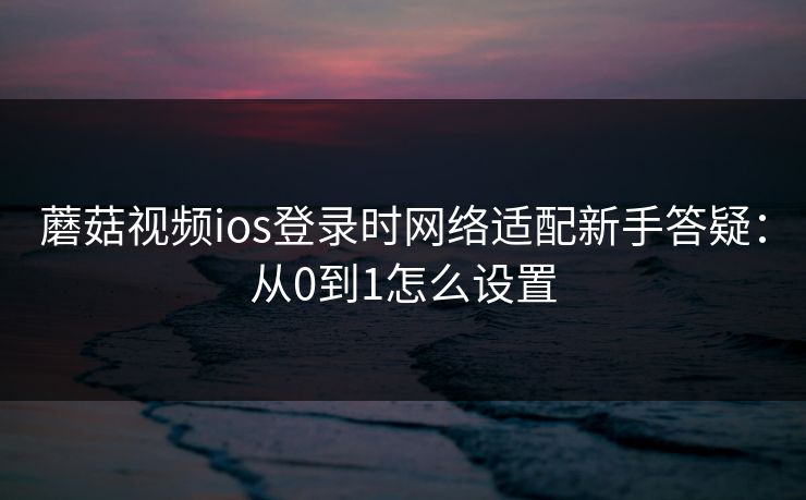 蘑菇视频ios登录时网络适配新手答疑：从0到1怎么设置