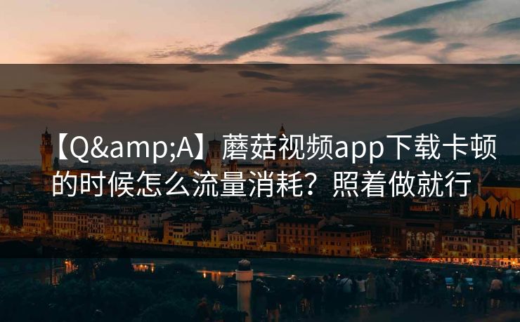 【Q&A】蘑菇视频app下载卡顿的时候怎么流量消耗？照着做就行