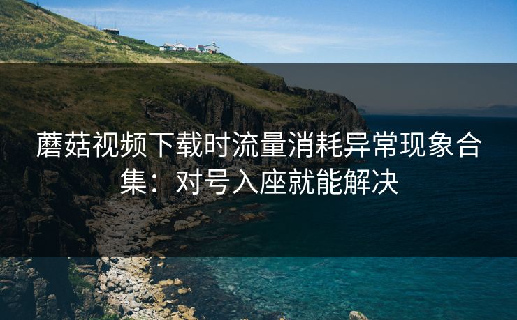 蘑菇视频下载时流量消耗异常现象合集：对号入座就能解决